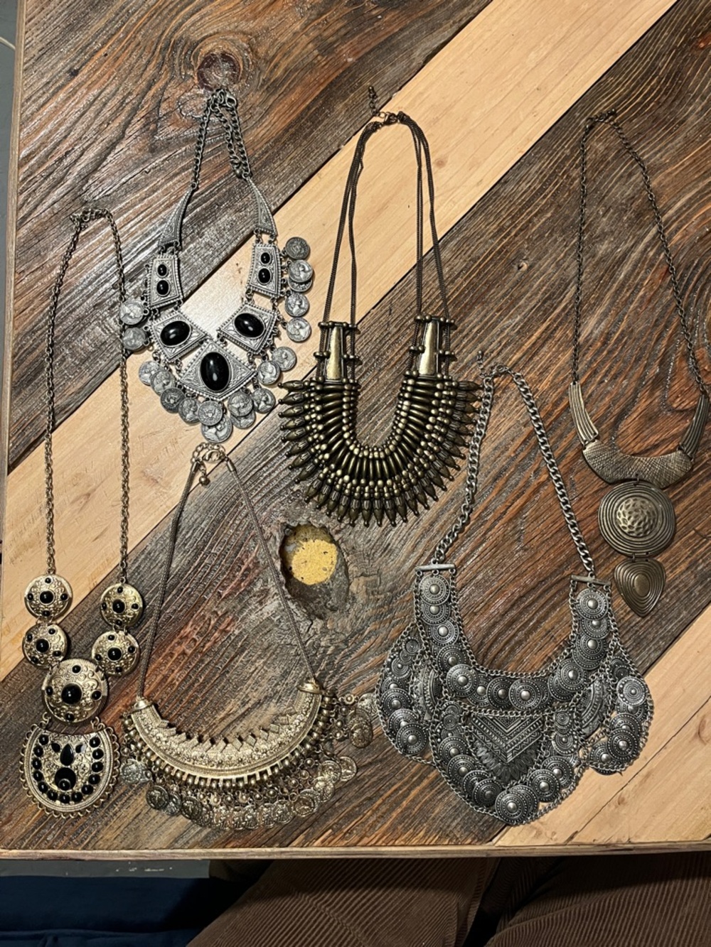 Lot of 6 FREE PEOPLE Chunky boho bohemian necklaces anthropologie